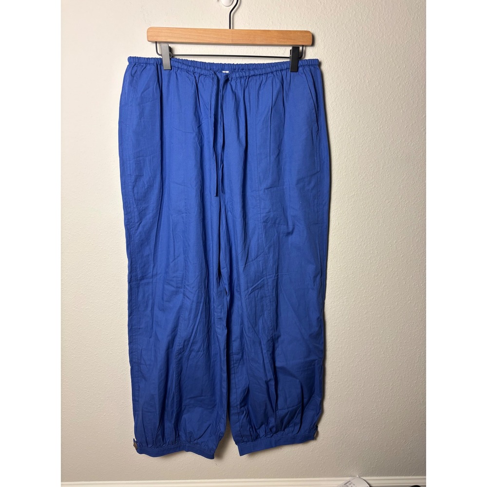 Anthropologie Blue Drawstring Cargo Pants Cotton Oversized Balloon Leg Small